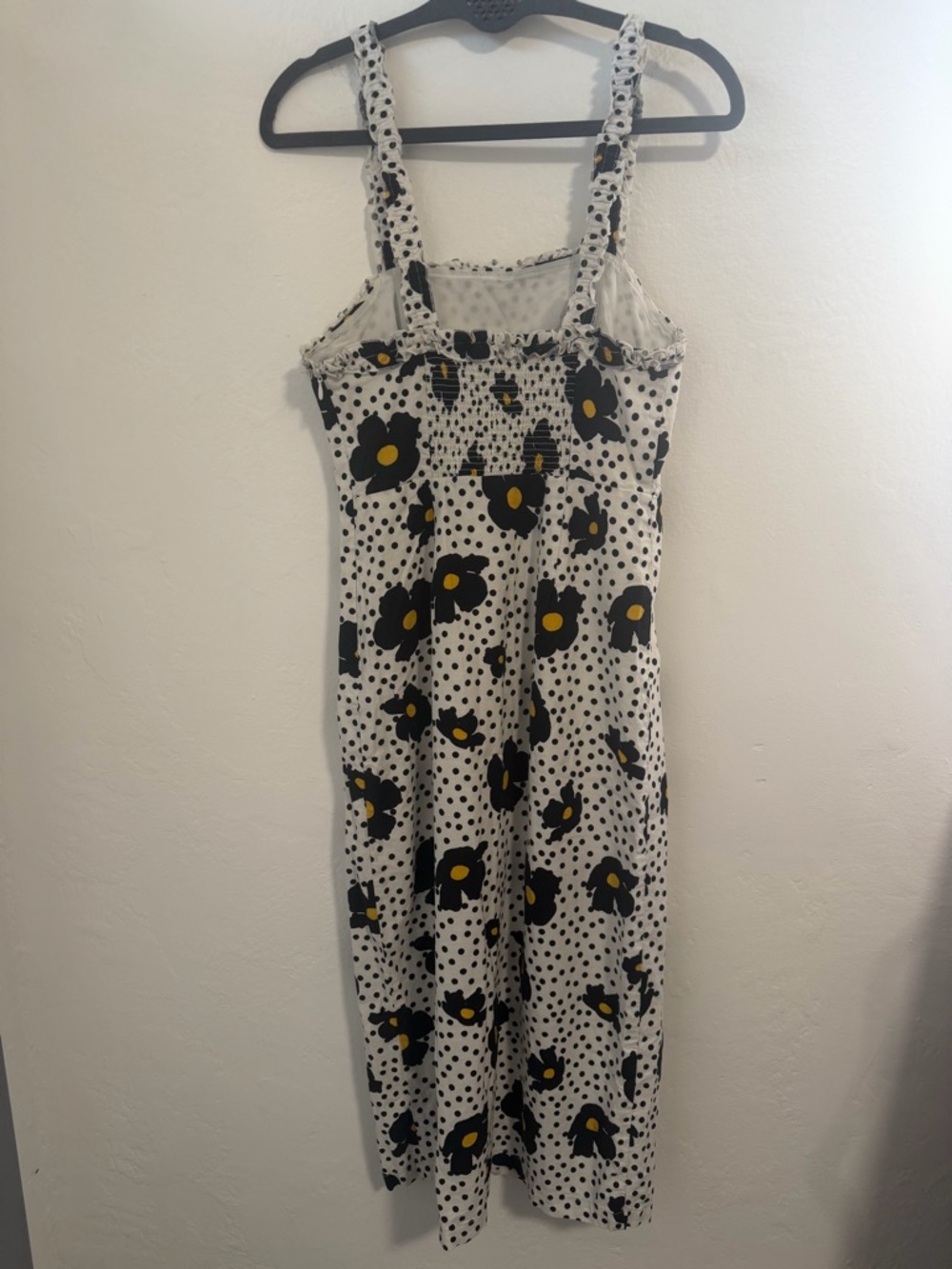 Urban Outfitters UO Remy Linen Ruffle Square Neck Midi Dress Small - Picture 9 of 15